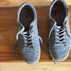 Gray Low-Top Suede Sneakers